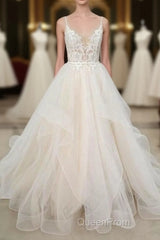 Eye-catching Appliques Tulle A-line Wedding Dresses