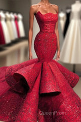 Fabulous Mermaid Strapless Sleeveless Long Evening Prom Dresses