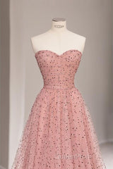 Fairy A Line Sweetheart Pink Long Tulle Evening Prom Dresses 22Th Birthday Outfit