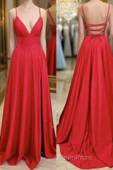 Red Simple Long Evening Prom Dresses,Popular Evening Dresses,Fashion Winter Formal Dresses