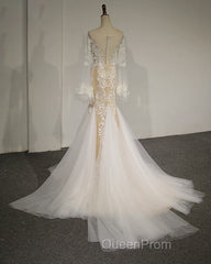 Flare Sleeve Sexy Mermaid Wedding Dresses