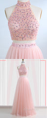 Floor-Length Tulle Sleeveless Evening Prom Dresses