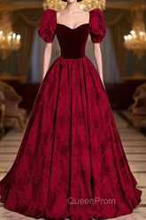 Evening Long Ballgown Evening Prom Dresses with Floral Pattern