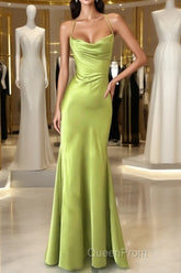 Gentle Satin Swing Neck Spaghetti Straps Mermaid Gown Elegant Backless Evening Prom Dresses For Quinceanera&Graduation