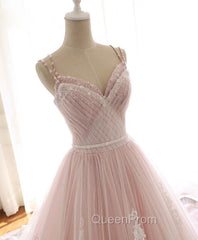 Glam Pink Tulle Sweetheart Straps Princess Evening Dresses, Pink Party Dresses