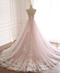 Glam Pink Tulle Sweetheart Straps Princess Evening Dresses, Pink Party Dresses