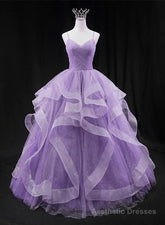 Glam Tulle Light Purple Long Formal Dress Ball Gown Sweet 16 Dresses prom dresses shops