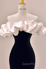 Gorgeous Mermaid Off The Shoulder Black Evening Prom Dresses