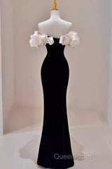 Gorgeous Mermaid Off The Shoulder Black Evening Prom Dresses