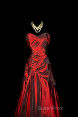 Gorgeous Mermaid Sweetheart Red Taffeta Long Evening Dresses Evening Prom Dresses