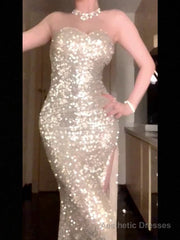 Gorgeous Mermaid Sweetheart Sequin Evening Dress Prom Dresses Birthday Outfits