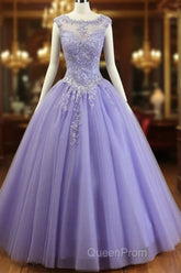 Gorgeous Quinceanera Dresses With Applique And Beadings, Purple Formal Gowns