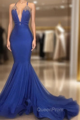 Gorgeous Spaghetti Straps Beads Appliques Evening Prom Dresses Elegant Alluring Chic V-neck Fit and Flare Evening Gowns