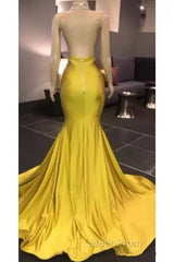 Gorgeous Deep V Neck Mermaid Evening Prom Dresses, Long Evening Dresses