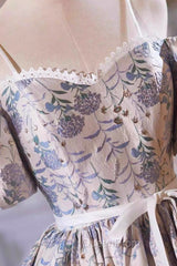 Gray Print Short Evening Prom Dresses Dresses, Lovely Spaghetti Strap Evening Party Dresses