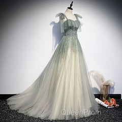 Green Tulle Long Evening Prom Dresses Evening Dresses Evening Dresses