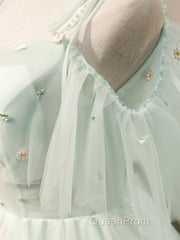 Green tulle short Evening Prom Dresses, green tulle homecoming Dresses