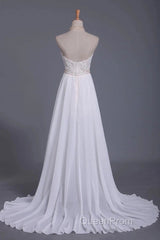Halter Backless Chiffon Long Wedding Gown With Ruffles Pearl Lace