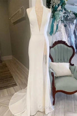 Halter Open Back Mermaid Long Wedding Dresses