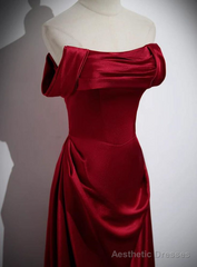 A Line Red Long Prom Dress Party Dress Elegant Birthday Party Dress