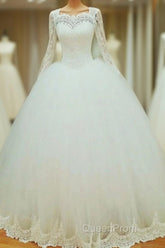 Lace Long Sleeves Wedding Dresses Ball Gowns