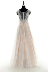 Lace Tulle A-line Floor Length Wedding Dresses