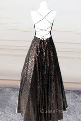 Lace Up Back Evening Prom Dresses Sequins Ball Gown