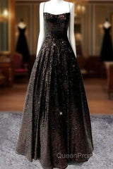 Lace Up Back Evening Prom Dresses Sequins Ball Gown