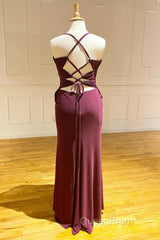 Lace-Up Burgundy Pleated Chiffon Bridesmaid Dresses