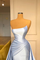 Light Blue A-line Sleeveless Graduation Dresses Long Fabulous Evening Prom Dresses