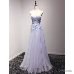 Light Blue and Pink Charming Sweetheart Lace Party Dress , Formal Dress , Formal Gowns