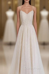 Light Champagne Lace Straps Sweetheart Party Dresses Formal Dresses, Tea Length Wedding Party Dresses