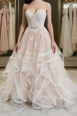 Light champagne tulle lace long Evening Prom Dresses champagne evening Dresses