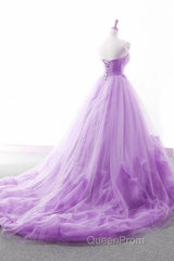 Light Purple Sweetheart Tulle Ball Gown Princess New Style Formal Dresses, Purple Party Dresses Evening Prom Dresses