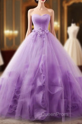 Light Purple Sweetheart Tulle Ball Gown Princess New Style Formal Dresses, Purple Party Dresses Evening Prom Dresses