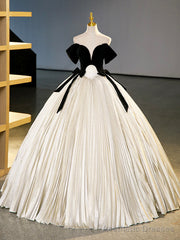 Black Velvet Long Prom Dress, Champagne A-Line Formal Dress Evening Dress