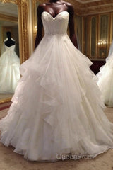 Long Ball Gown Tulle Sweetheart Wedding Dresses