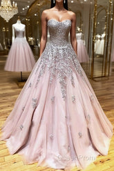 Long Lace Evening Prom Dresses with Corset Back, Long Lace Formal Evening Graduation Dresses