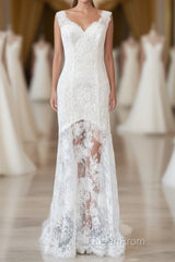 Long Mermaid Sweetheart Lace Backless Wedding Dresses