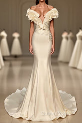 Long Mermaid Sweetheart Satin Evening Prom Dresses