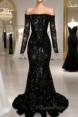 Long Sleeve Mermaid Sequin Pattern Dresses