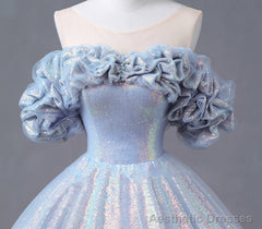 Mermaid Blue Bridal Gown Fairy Prom Dress Dress