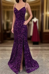 Mermaid Dark Purple Sequin Dresses