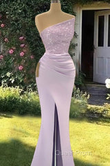 Mermaid Lilac Split Strapless Dresses