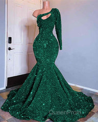 Mermaid Sequin One Shoulder Evening Prom Dresses