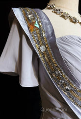 Mermaid Spaghetti Strap Chiffon Beaded Sequin Long Evening Prom Dresses Embroidered Applique Evening Gown