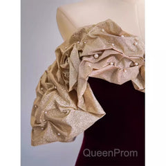 Mermaid Strapless Wine Red Long Evening Prom Dresses