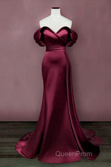 Mermaid Violet Evening Prom Dresses Off The Shoulder