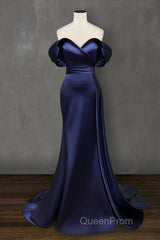 Mermaid Violet Evening Prom Dresses Off The Shoulder