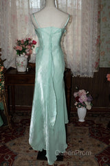 Mint Vintage Spaghetti Strap Chiffon Long Evening Prom Dresses